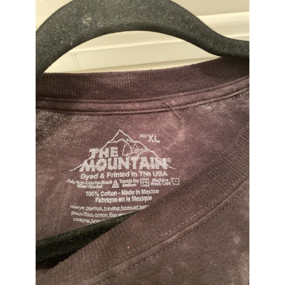 The Mountain Graphic Tee Size XL White Wolf Lookout Nature Black Tie Dye 2015 - Picture 5 of 7